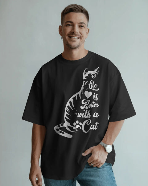 Hayat Kediler İle Güzel Kişiselleştirilebilir Tişört