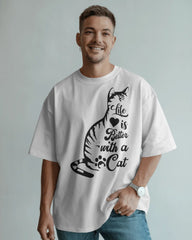 Hayat Kediler İle Güzel Kişiselleştirilebilir Tişört