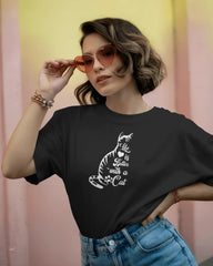 Hayat Kediler İle Güzel Kişiselleştirilebilir Tişört