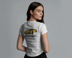 Lamborghini Aventador İlhamlı Spor Araba Tasarımlı Unisex Oversize Beyaz Tişört – Lüks Streetwear Koleksiyonu