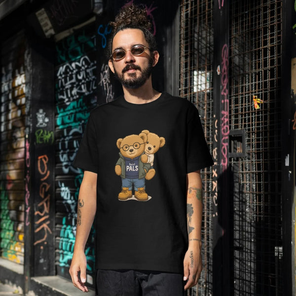 Best Pals Ayıcık Baskılı Sevimli Unisex Tişört – Arkadaşlık Temalı Tasarım
