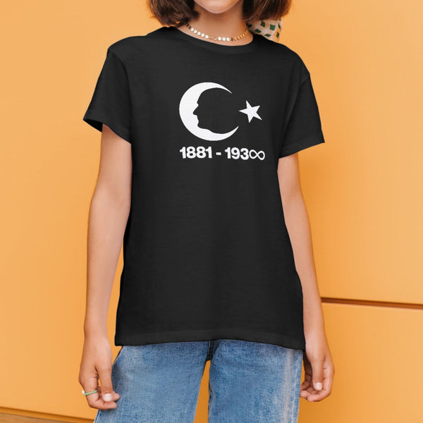 1881–193∞ Atatürk Tişört – Unisex Tasarım, Siyah Beyaz Kırmızı Renk Seçenekleri, Özel Anlamlı T-Shirt