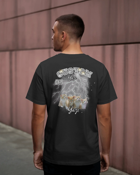 Custom Yazı & Fotoğraf Unisex Oversize Tişört