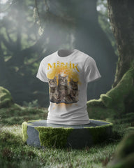 Minik Yazılı Yıldırımlı Kedi Tasarımlı Oversize Siyah Tişört – Eğlenceli ve Dikkat Çekici Stil