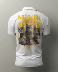 Minik Yazılı Yıldırımlı Kedi Tasarımlı Oversize Siyah Tişört – Eğlenceli ve Dikkat Çekici Stil